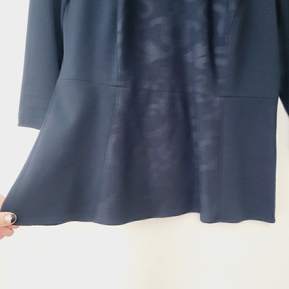 Luisa Serano Navy Fit and Flare 3/4 Sleeve Top - Picture 6 of 14